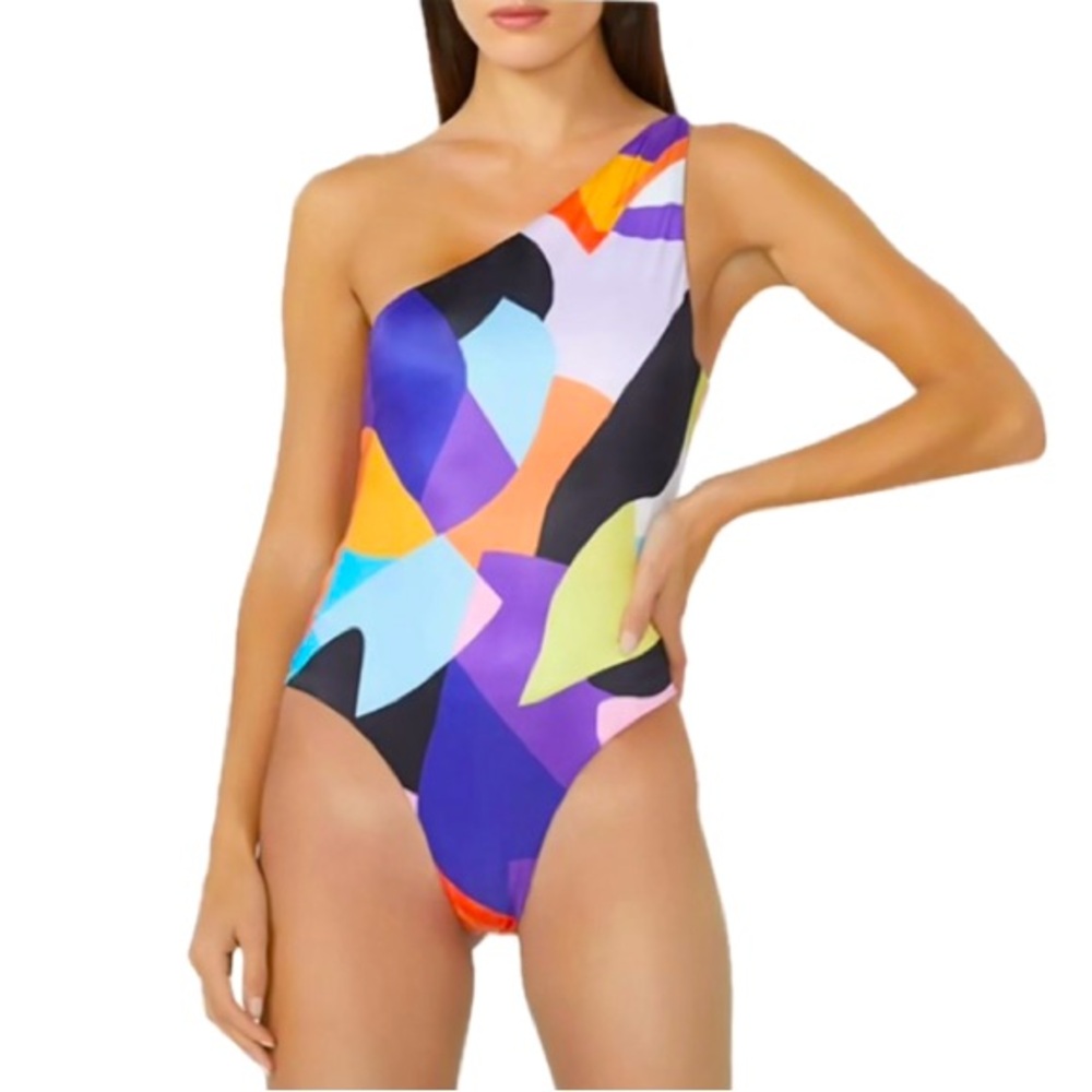 AFRM Aeryn Colorblock One Shoulder Bodysuit